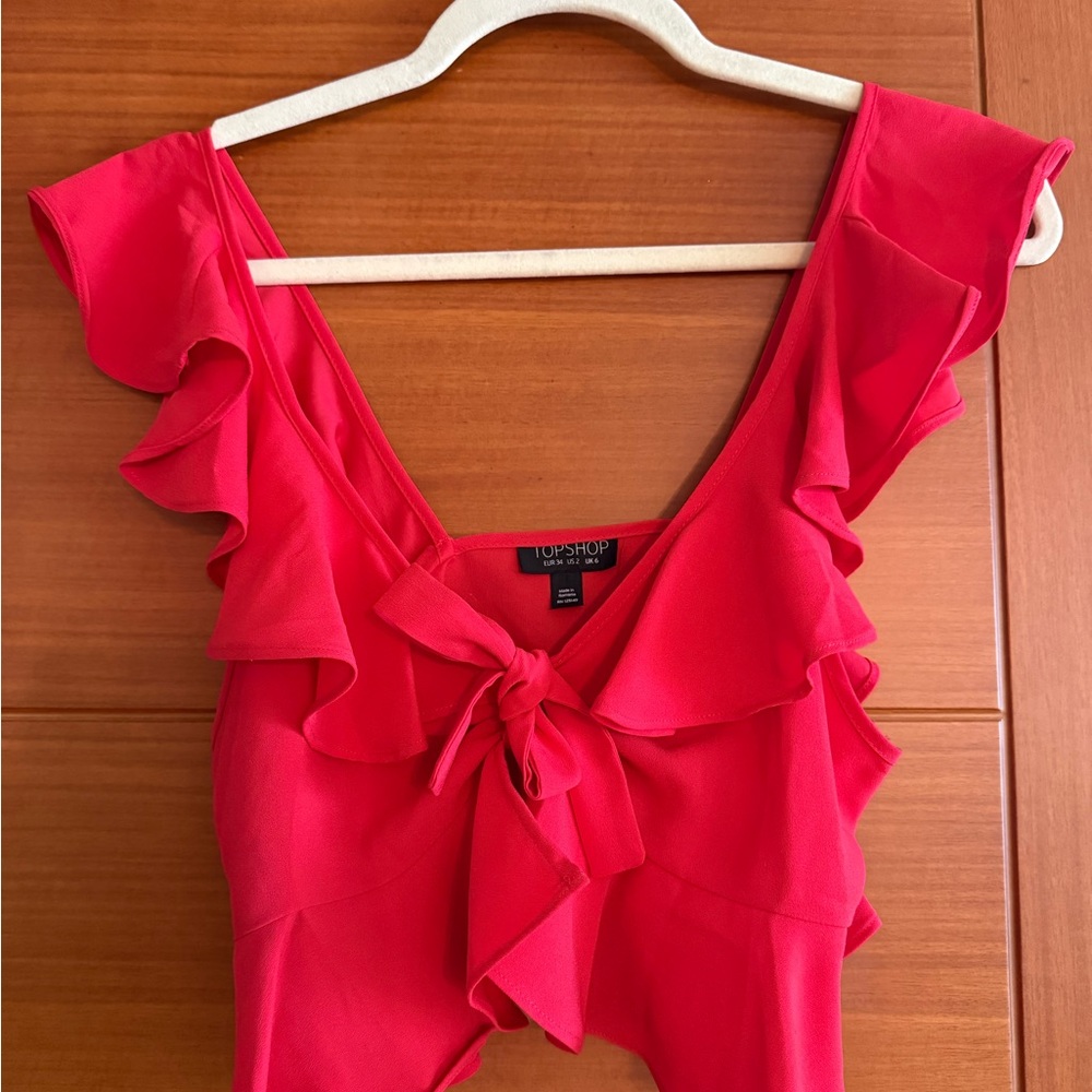 Topshop Crop Top with Tie-Front